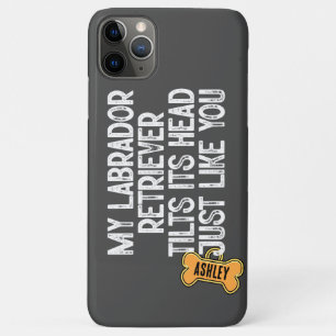 Capa Para iPhone 11 Pro Max Labrador Retriever Inclina Pai De Cachorro Engraça