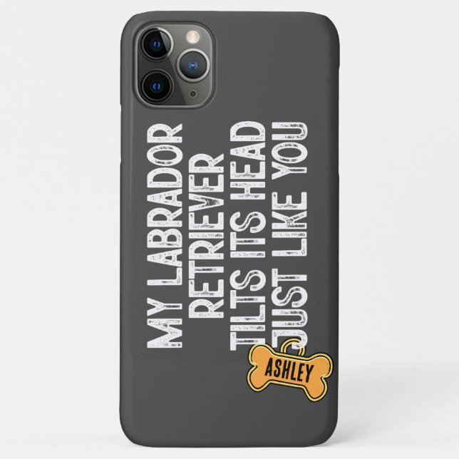 Capa Para iPhone 11 Pro Max Labrador Retriever Inclina Pai De Cachorro Engraça (Verso)