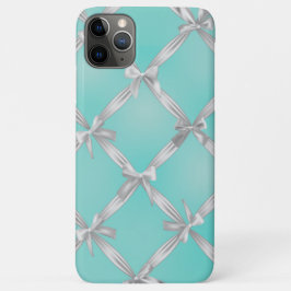 Capa Para iPhone 11 Pro Max Laços Brancos Azul Ovo de Robin Turquesa
