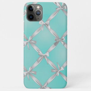 Capa Para iPhone 11 Pro Max Laços Brancos Azul Ovo de Robin Turquesa