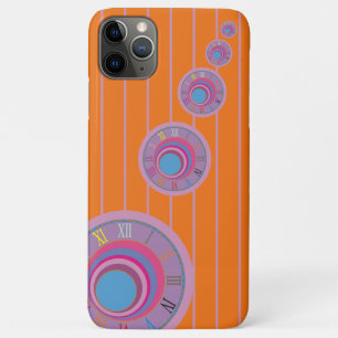 Capa Para iPhone 11 Pro Max Laranja Cor-de-rosa Estirpe Círculos de Bloqueio