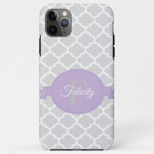 Capa Para iPhone 11 Pro Max Lavanda Quatrefoil Personalizado