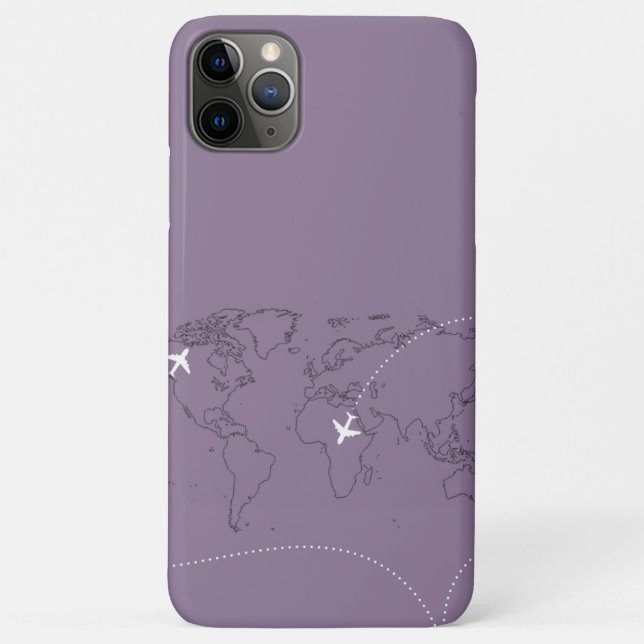 Capa Para iPhone 11 Pro Max Lavender World Map iPhone 11 Pro Case  (Verso)