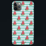 Capa Para iPhone 11 Pro Max Legal Gamas de Melancia - Personalizadas<br><div class="desc">Legal melancia sobre fundo listrado com seu nome.</div>