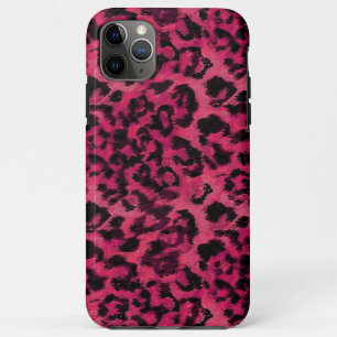 Capa Para iPhone 11 Pro Max Leopardo rosa brilhante e preto manchado