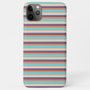 Capa Para iPhone 11 Pro Max Listras azuis marrons fofas