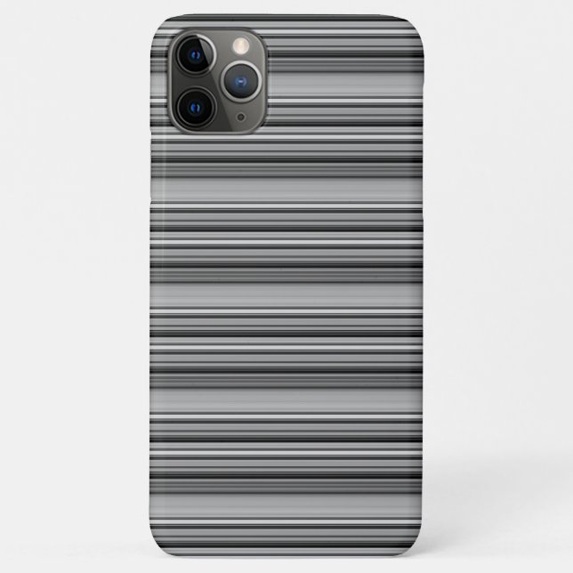 Capa Para iPhone 11 Pro Max Listras cinza pretas fofas (Verso)