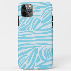 Capa Para iPhone 11 Pro Max Listras de Zebra Azuis e Brancas em Negrito