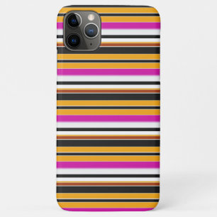 Capa Para iPhone 11 Pro Max Listras laranja pretas fofas