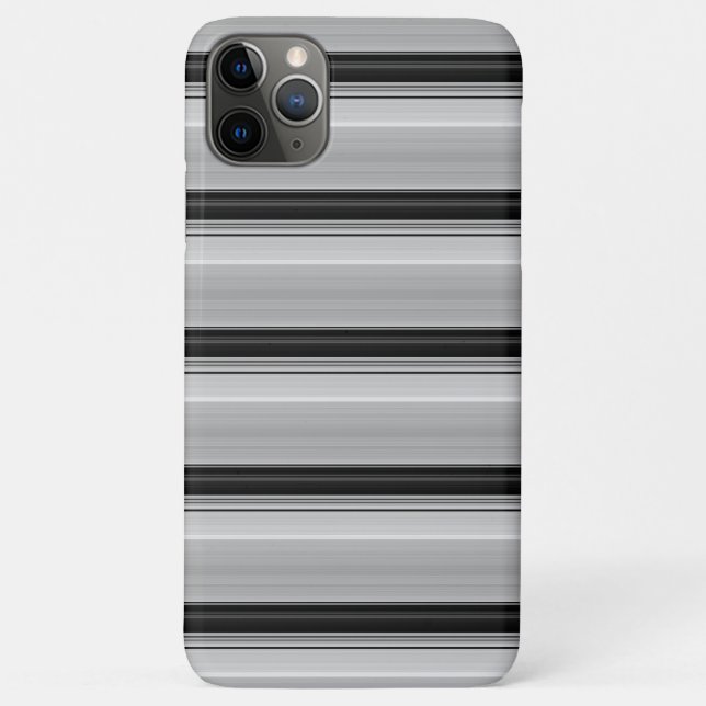 Capa Para iPhone 11 Pro Max Listras pretas cinza fofas (Verso)