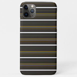 Capa Para iPhone 11 Pro Max Listras pretas e amarelas fofas