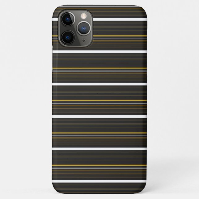 Capa Para iPhone 11 Pro Max Listras pretas e amarelas fofas (Verso)