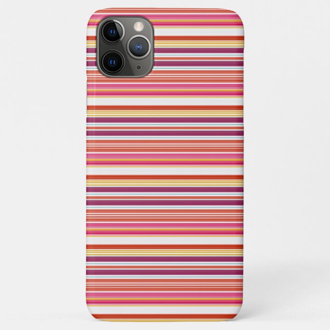Capa Para iPhone 11 Pro Max Listras rosa marrom fofas (Verso)