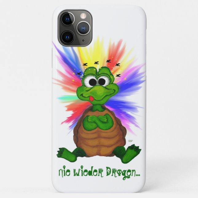 Capa Para iPhone 11 Pro Max Little Turtle, Never Drugs more! (Verso)
