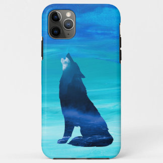 Capa Para iPhone 11 Pro Max Lobo-guindaste com fundo de aquarela