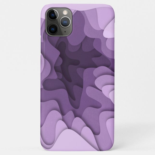 Capa Para iPhone 11 Pro Max Loops e ondas de madeira de Lavanda moderna (Verso)