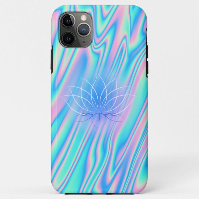 Capa Para iPhone 11 Pro Max Lótus Holográfico Elegante e Moderno (Verso)