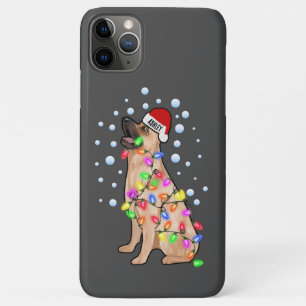 Capa Para iPhone 11 Pro Max Luz de Natal com o Espírito de Pastor Alemão