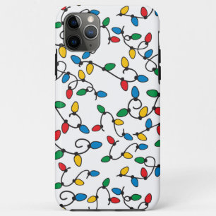 Capa Para iPhone 11 Pro Max Luzes de Natal Coloridas em Branco
