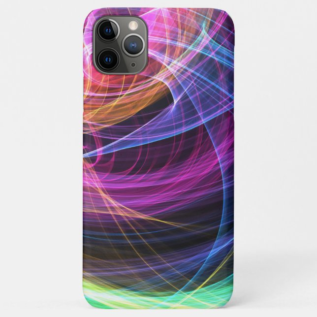 Capa Para iPhone 11 Pro Max Luzes de vórtice de arco-íris abstratas (Verso)