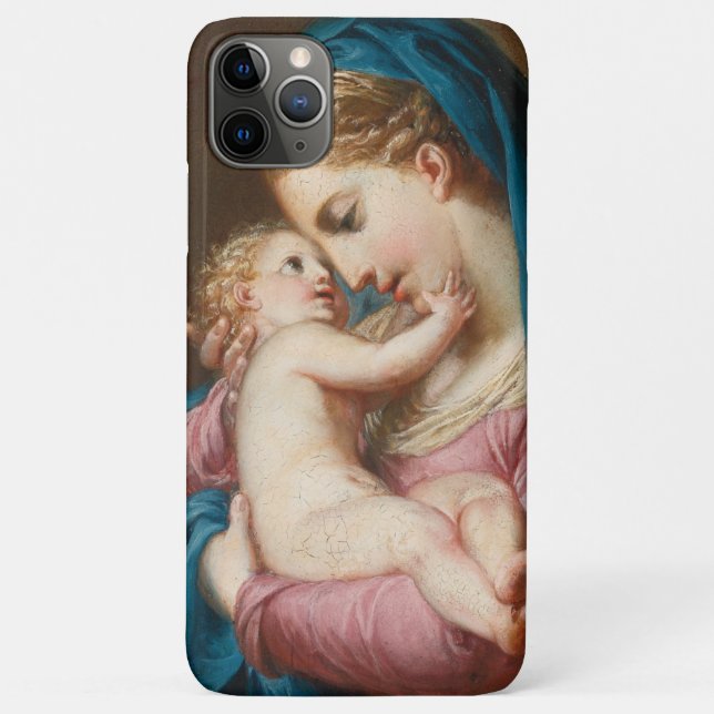 Capa Para iPhone 11 Pro Max Madona e Menino (Verso)