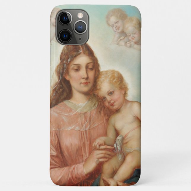 Capa Para iPhone 11 Pro Max Madona e Menino (Verso)