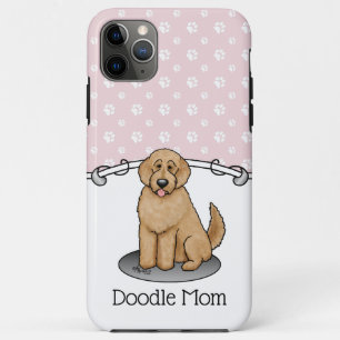 Capa Para iPhone 11 Pro Max Mamãe Doodle Mãe (ouro de vermelho) Mãe de cach