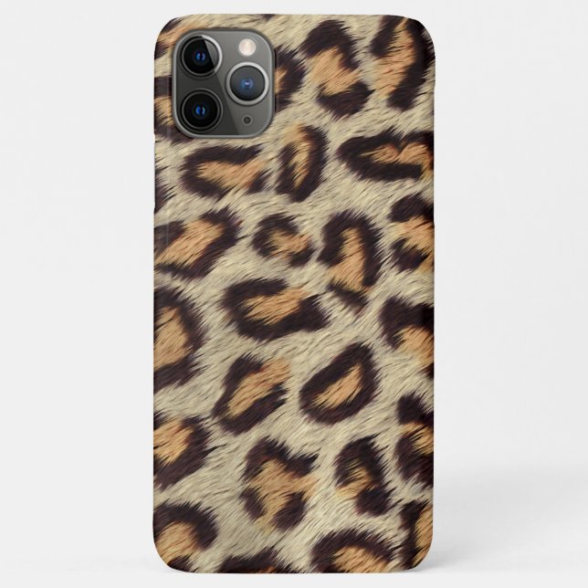 Capa Para iPhone 11 Pro Max Manchas marrons pelo de leopardo falso (Verso)