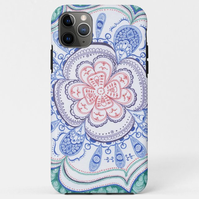 Capa Para iPhone 11 Pro Max Mandala colorida (Verso)