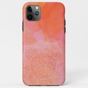 Capa Para iPhone 11 Pro Max Mandala Pink Coral Boho