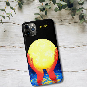 Capa Para iPhone 11 Pro Max Mãos Segurando a Lua