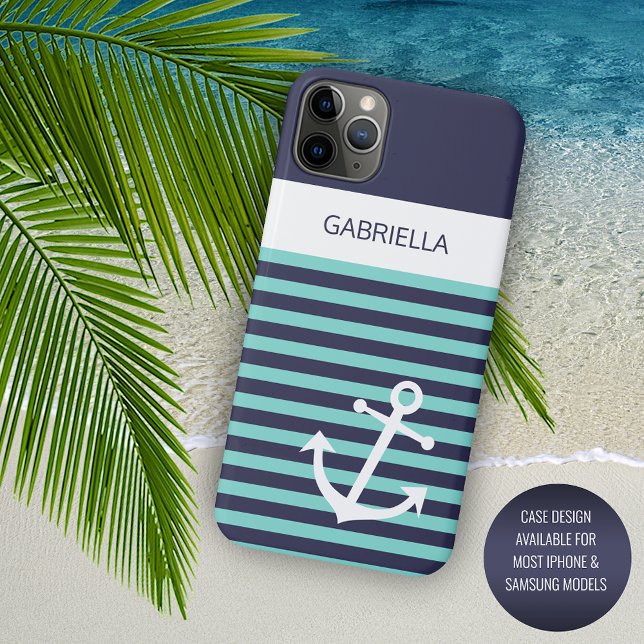Capa Para iPhone 11 Pro Max Marinho Personalizado -  Azul Escuro - Bandas Turq (Criador carregado)
