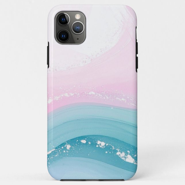 Capa Para iPhone 11 Pro Max Mármore Azul Empoeirado de Pedra Moderna (Verso)