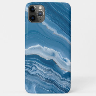 Capa Para iPhone 11 Pro Max Mármore Azul Empoeirado de Pedra Moderna