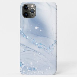 Capa Para iPhone 11 Pro Max Mármore Azul Poeirento Moderno