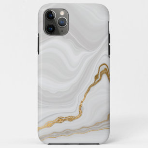 Capa Para iPhone 11 Pro Max Mármore Branco e Dourado Elegante