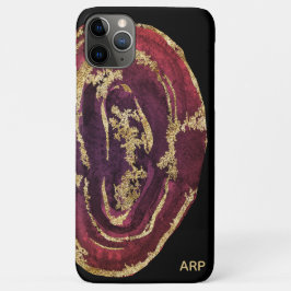 Capa Para iPhone 11 Pro Max *~* Maroon Borgonha Vinho Dourado Brilhante