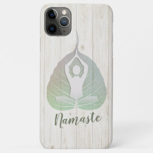 Capa Para iPhone 11 Pro Max Meditação de Instrutor Yoga Studio Pose Bodhi Leaf