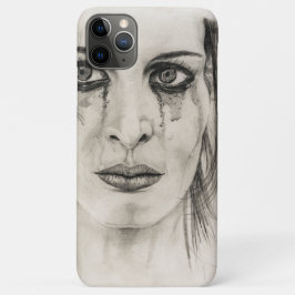 Capa Para iPhone 11 Pro Max Menina choradora - Desenho a lápis