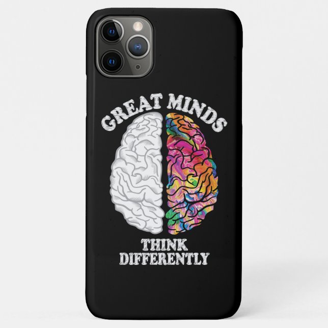 Capa Para iPhone 11 Pro Max Mentes De excelente Pensam Diferentemente Engraçad (Verso)