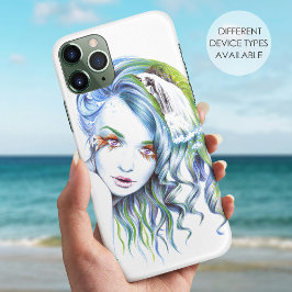Capa Para iPhone 11 Pro Max Mermaid Girl Water Women Surreal Fantasy Retrato