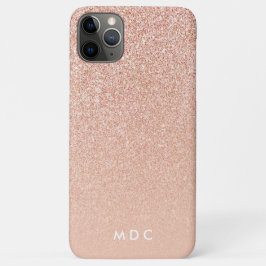 Capa Para iPhone 11 Pro Max Minigrama rosa moderno monograma personalizado