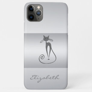 Capa Para iPhone 11 Pro Max Moderno Elegante Feminino, Gato