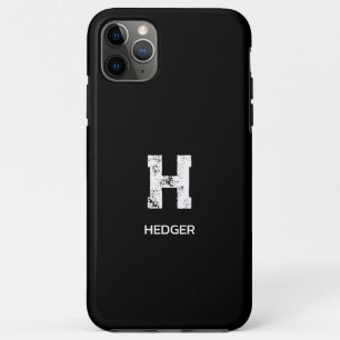 CAPA PARA iPhone 11 PRO MAX MONOGRAMA DE UMA LETRA BRANCO MINIMALISTA NOME PRE