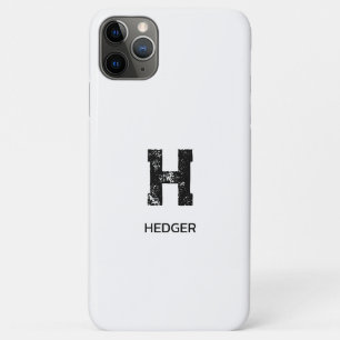 CAPA PARA iPhone 11 PRO MAX MONOGRAMA DE UMA LETRA PRETA MINIMALISTA NOME BRAN
