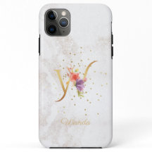 Monograma Floral Nome Inicial W Letra Personalizar