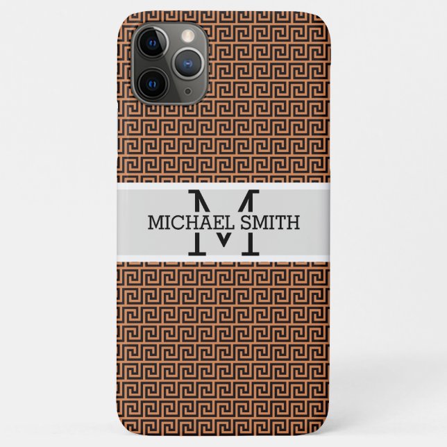 Capa Para iPhone 11 Pro Max Monograma Moderno Mosaico #13 (Verso)