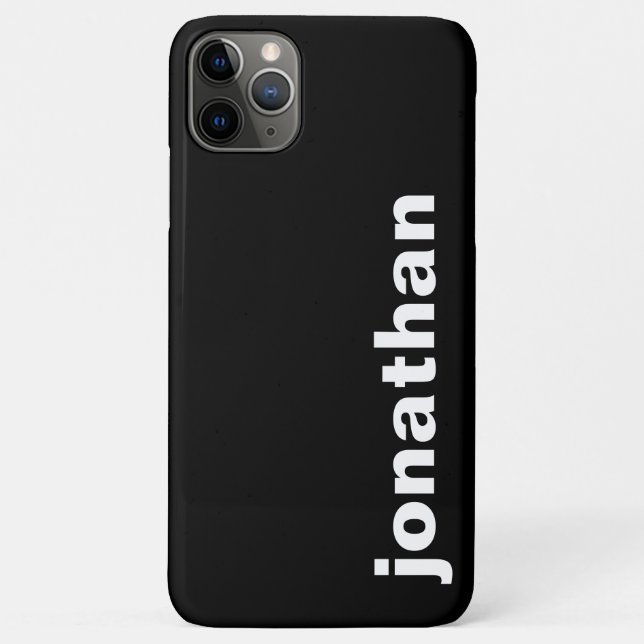 Capa Para iPhone 11 Pro Max Monograma Moderno Preto (Verso)