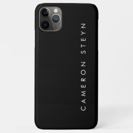 Capa Para iPhone 11 Pro Max Monograma, preto e branco, minimalista