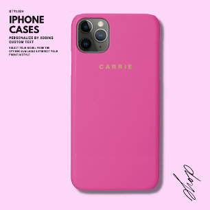 Capa Para iPhone 11 Pro Max Monograma Simples, Moderno, Rosa e Dourado